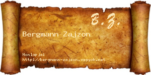 Bergmann Zajzon névjegykártya